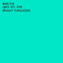 #00E7C8 - Bright Turquoise Color Image
